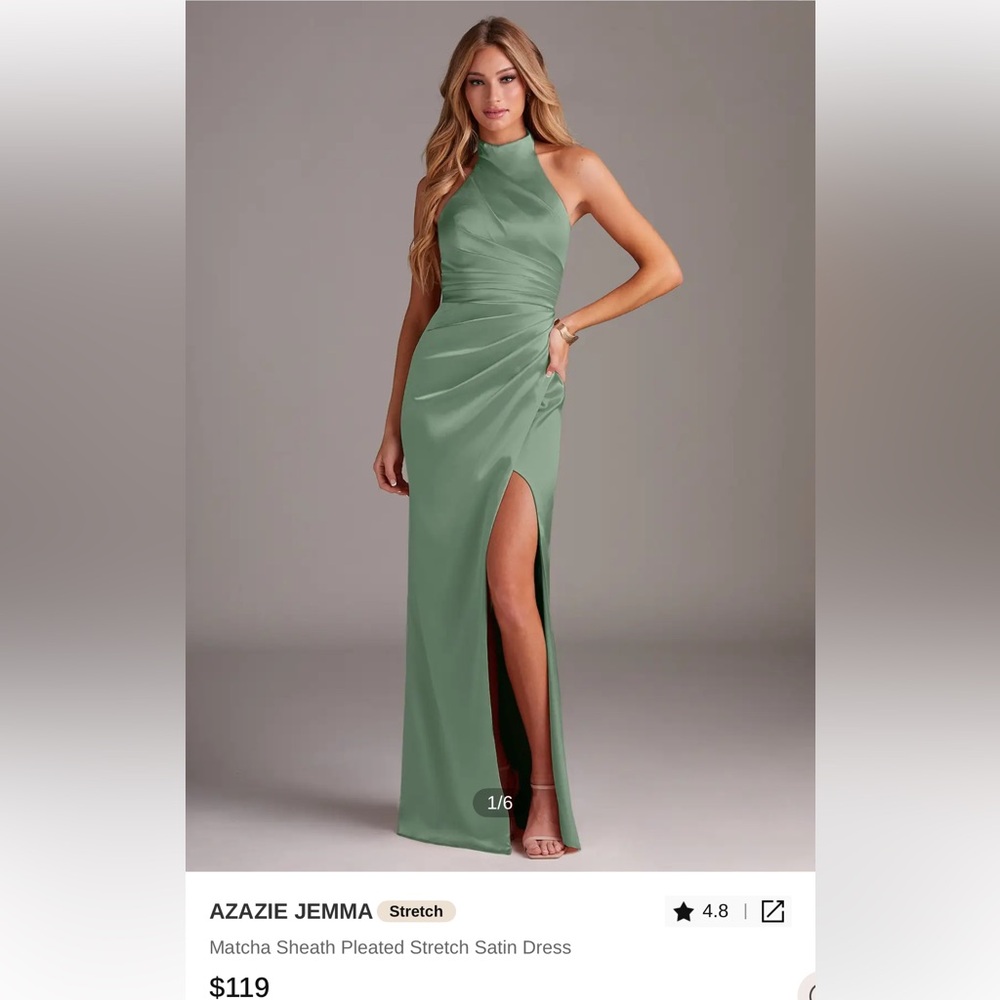 Azazie Matcha One Shoulder Dress